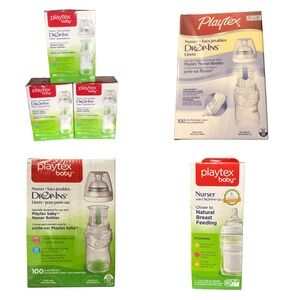 Playtex Baby Nurser Drop-Ins 4 oz 350 Total Disposable Liners 1 Bottle Angled
